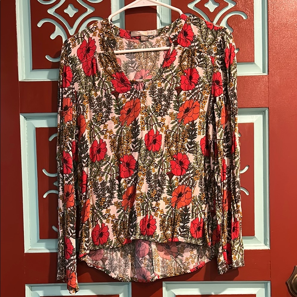 Pink Floral Women's blouse- S/P